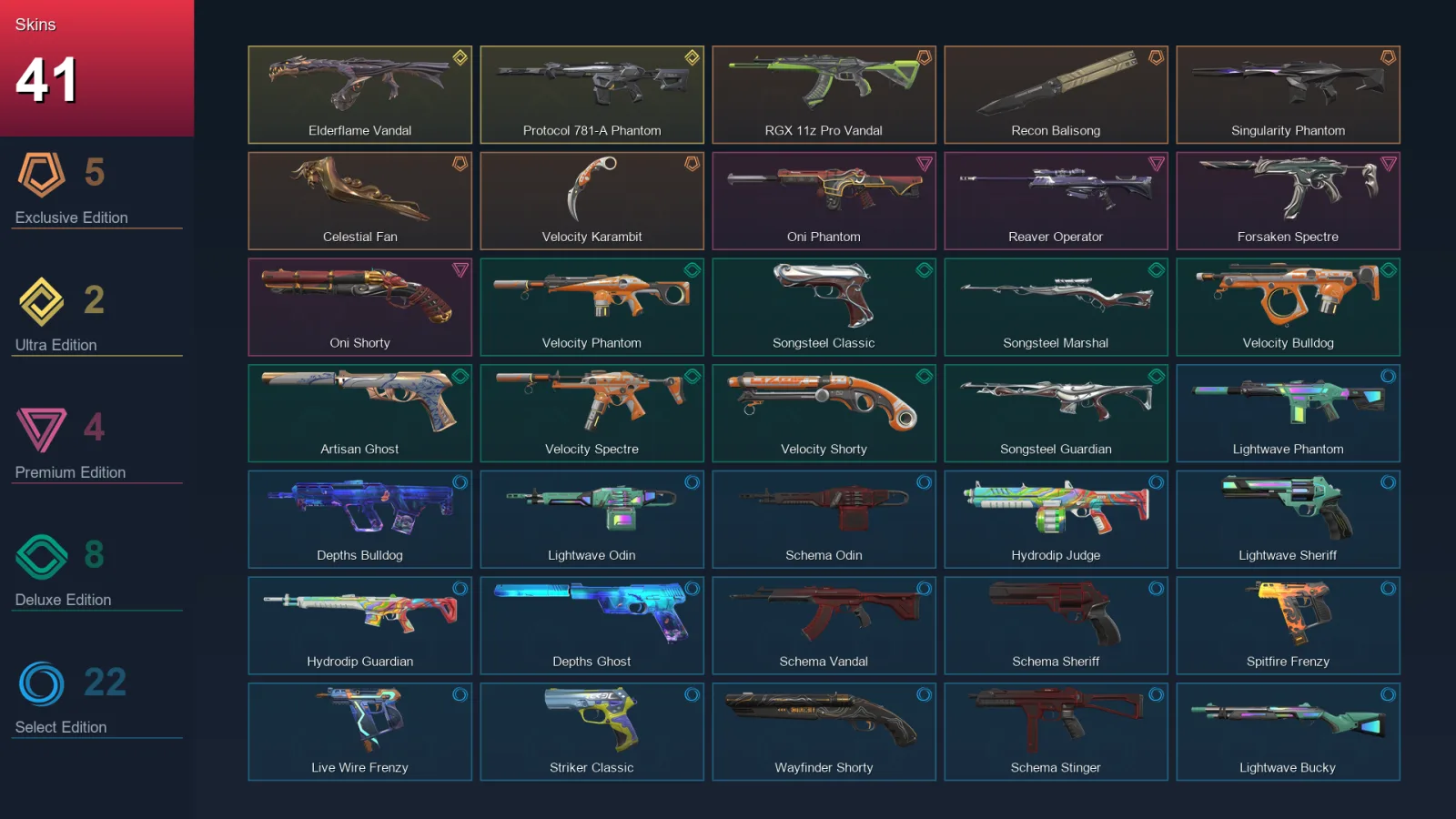 NA | Lv113 | Unranked | 41 Skin | 23 Agent | 57 Buddy
