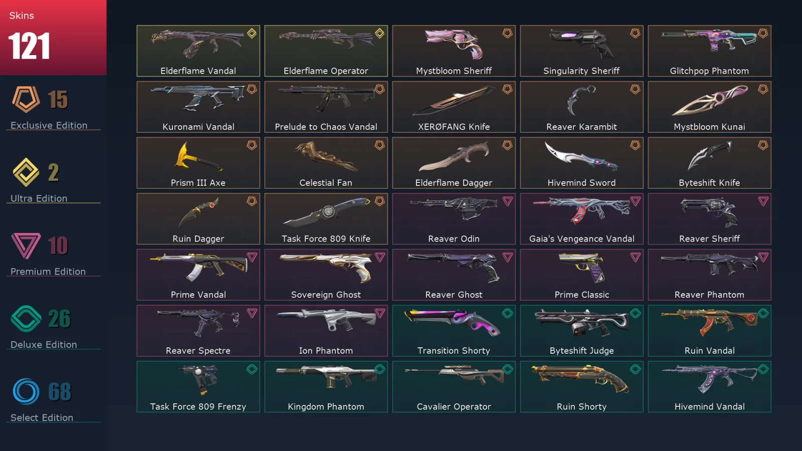 [Valorant] | EU | Level 370 | 28 Agents | 121 Skins