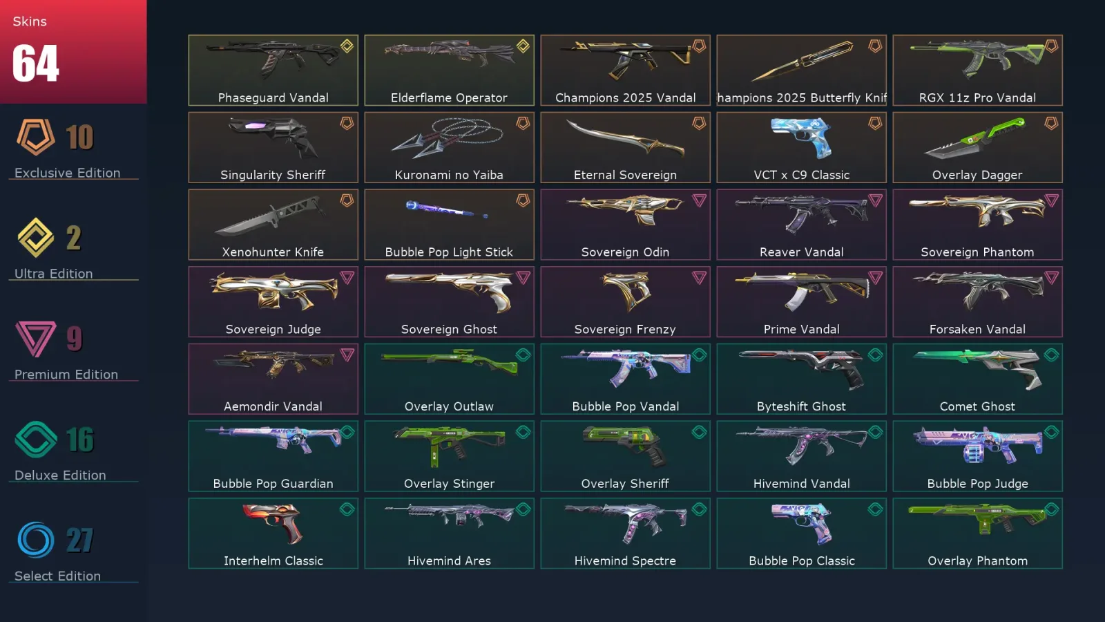 [Valorant] | EU | Level 252 | Ascendant 1 | 29 Agents | 64 Skins — Valorant account