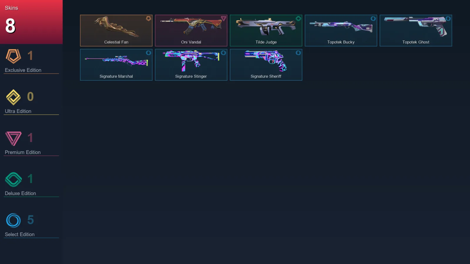 AP | Lv25 | Unranked | 8 Skin | 11 Agent | 9 Buddy