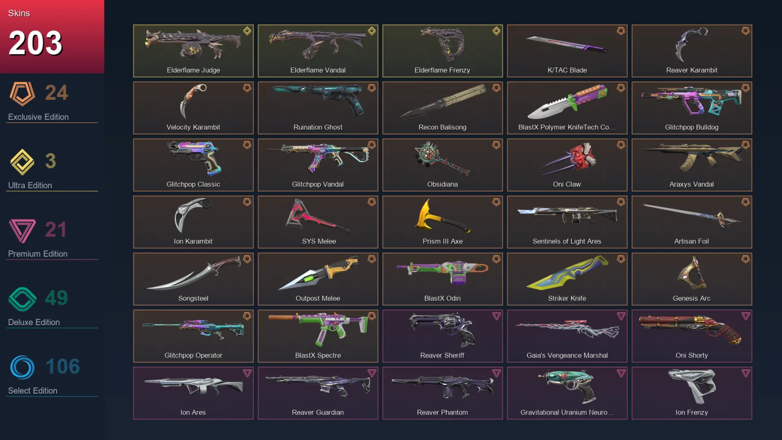 AP | Lv244 | Unranked | 203 Skin | 28 Agent | 169 Buddy — Valorant account