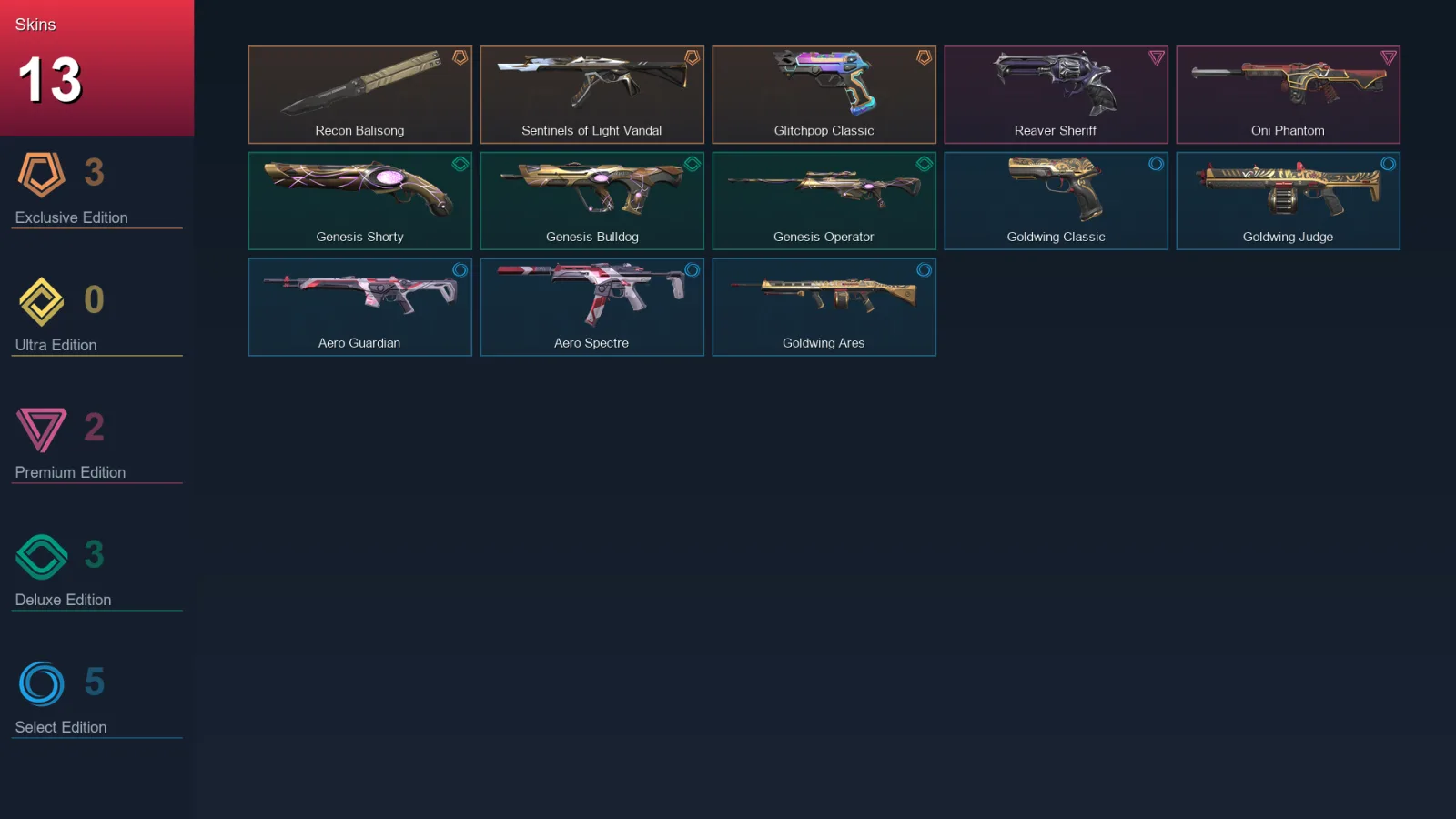 EU | Lv58 | Unranked | 13 Skin | 16 Agent | 25 Buddy