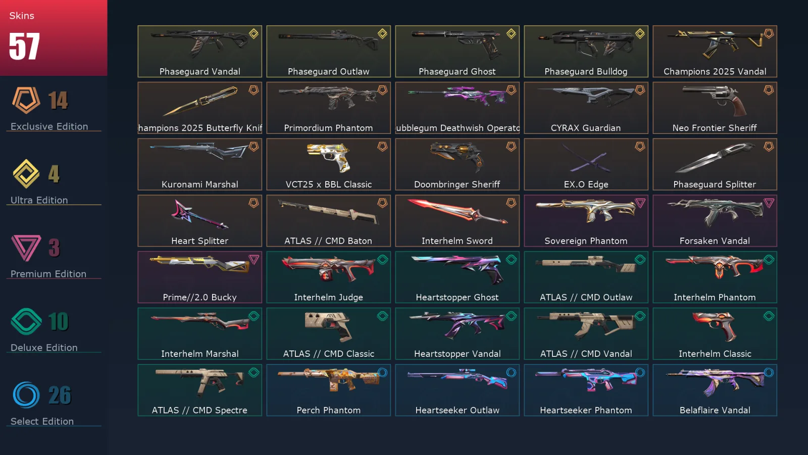 [Valorant] | EU | Level 71 | 22 Agents | 57 Skins — Valorant account