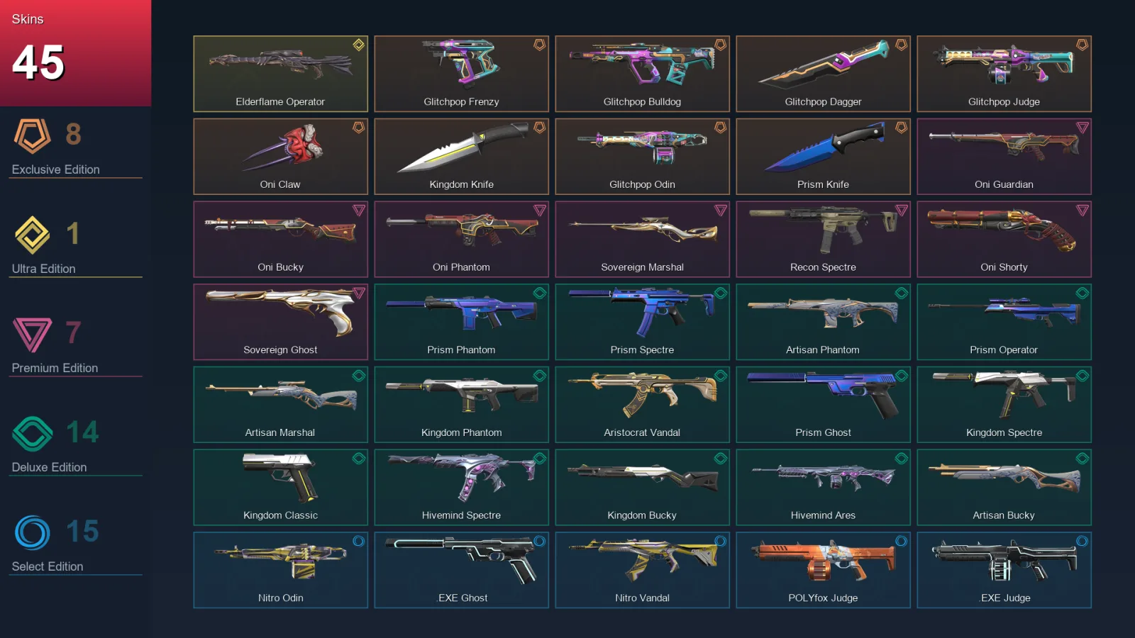 NA | Lv26 | Unranked | 45 Skin | 10 Agent | 30 Buddy — Unranked / Smurf Valorant