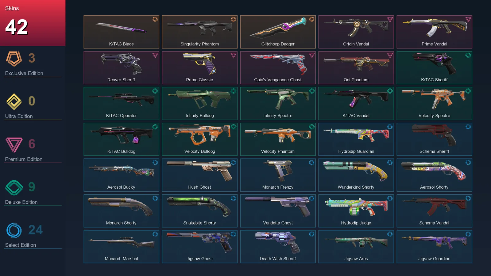 EU | Lv111 | Unranked | 42 Skin | 24 Agent | 66 Buddy — Valorant account