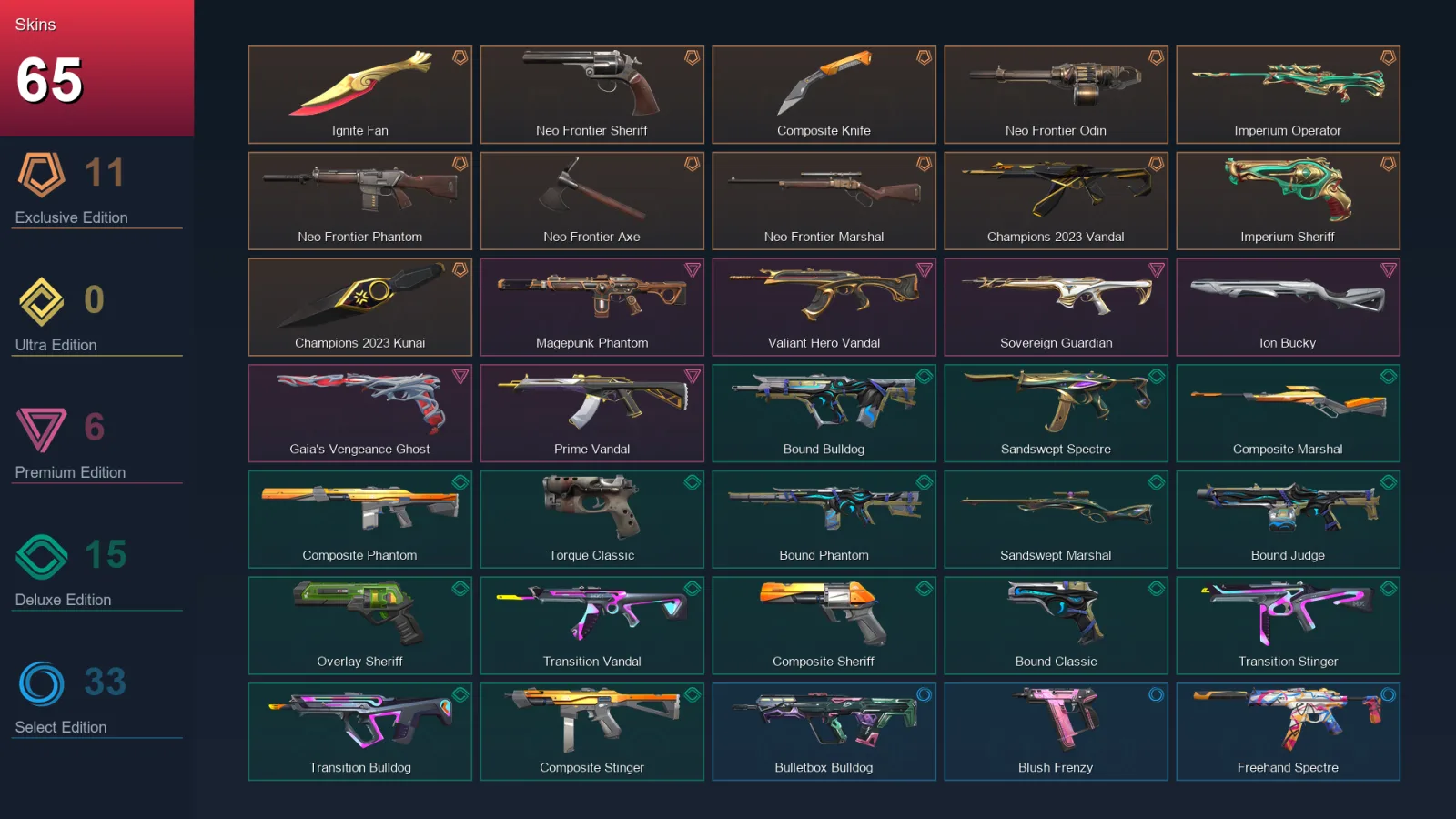 AP | Lv108 | Unranked | 65 Skin | 26 Agent | 75 Buddy — Valorant account