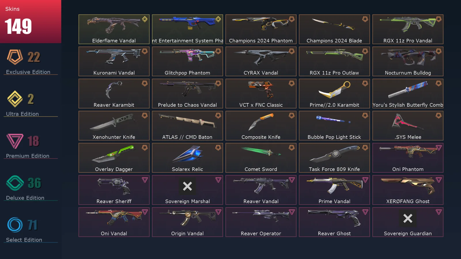 [Valorant] | EU | Level 351 | Ascendant 1 | 28 Agents | 149 Skins