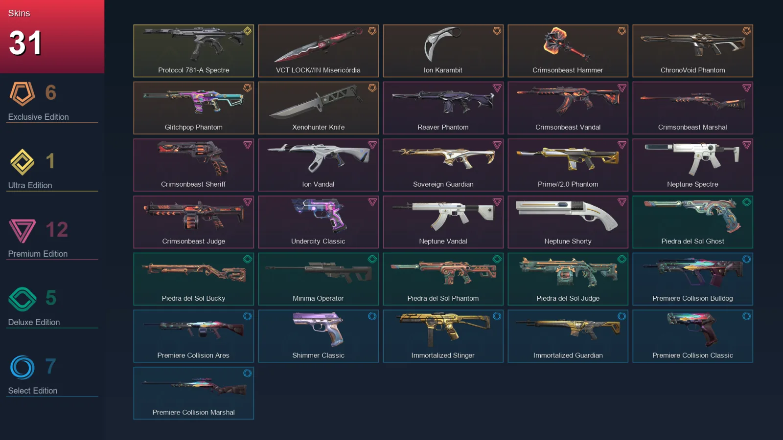 EU | Lv56 | Unranked | 31 Skin | 20 Agent | 21 Buddy