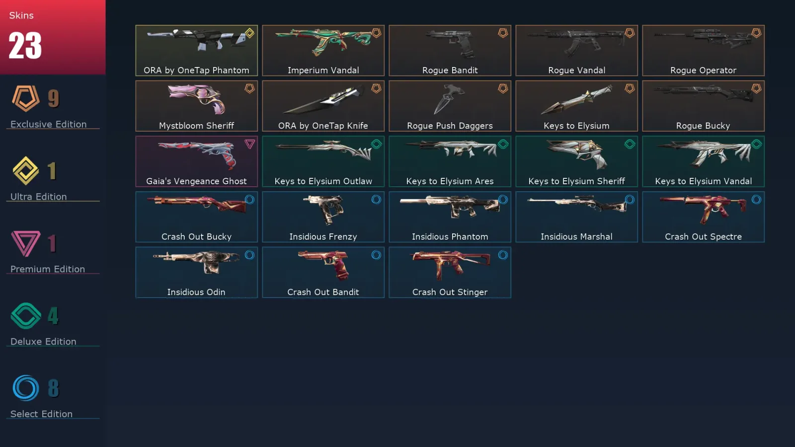 [Valorant] | EU | Level 33 | 13 Agents | 23 Skins — Valorant account