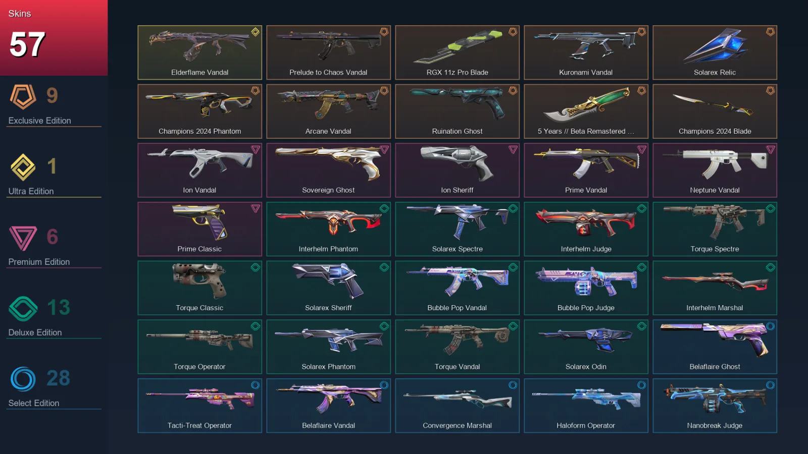 EU | Lv71 | Unranked | 57 Skin | 23 Agent | 54 Buddy