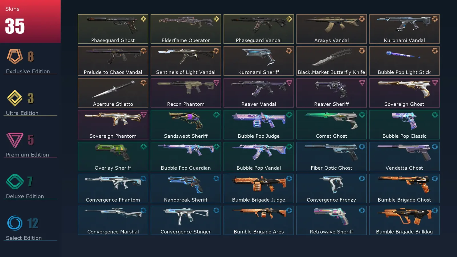 [Valorant] | EU | Level 203 | 28 Agents | 35 Skins — Valorant account