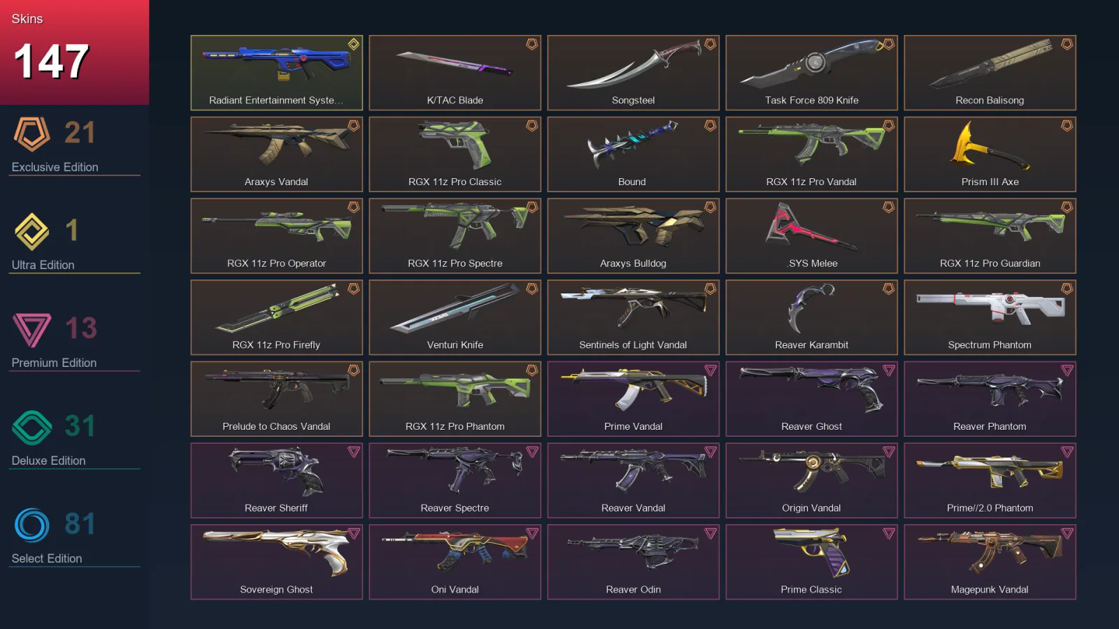 BR | Lv389 | Unranked | 147 Skin | 26 Agent | 151 Buddy