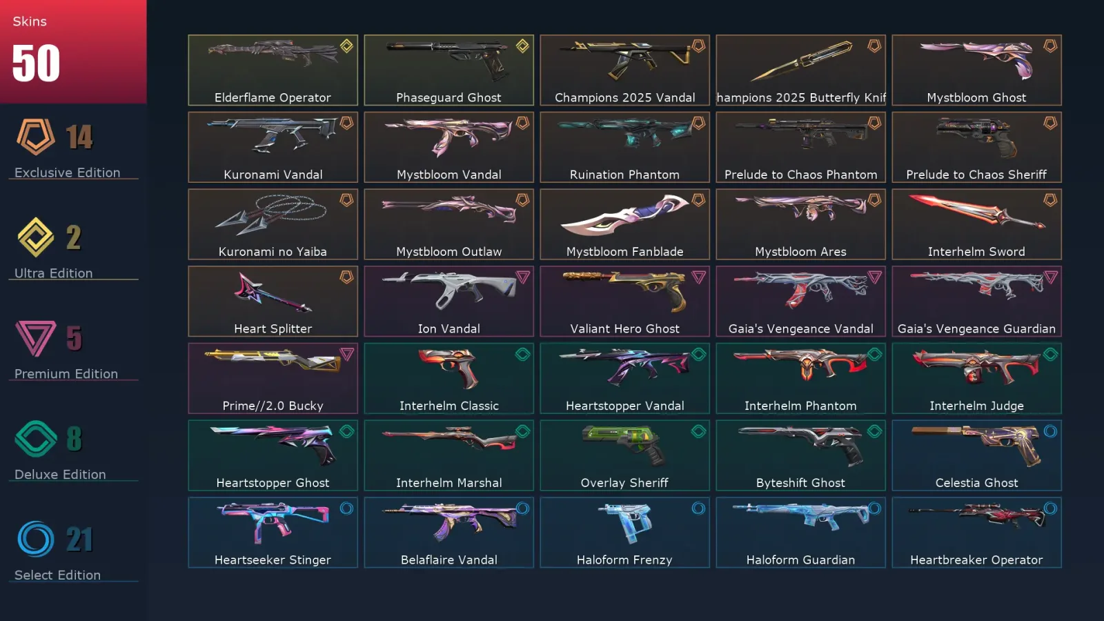 [Valorant] | EU | Level 196 | 29 Agents | 50 Skins — Valorant account