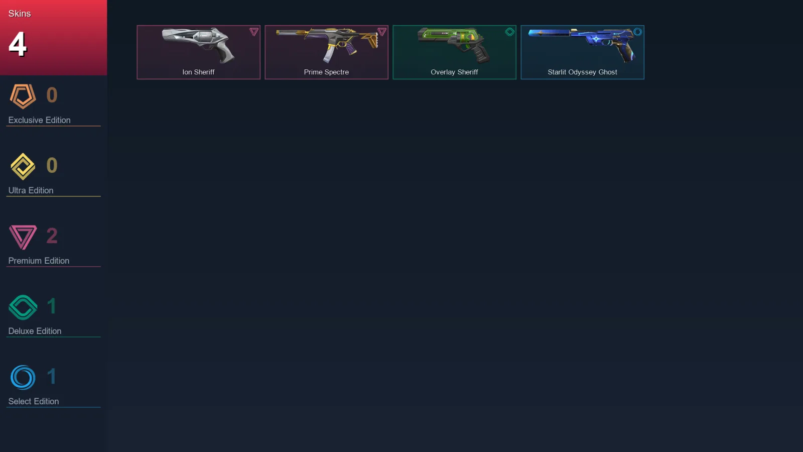 AP | Lv83 | Unranked | 4 Skin | 23 Agent | 23 Buddy