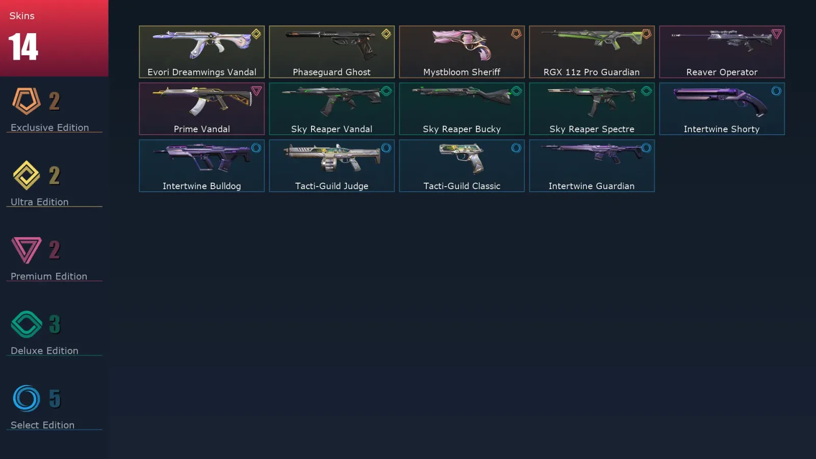 [Valorant] | EU | Level 40 | Ascendant 2 | 12 Agents | 14 Skins