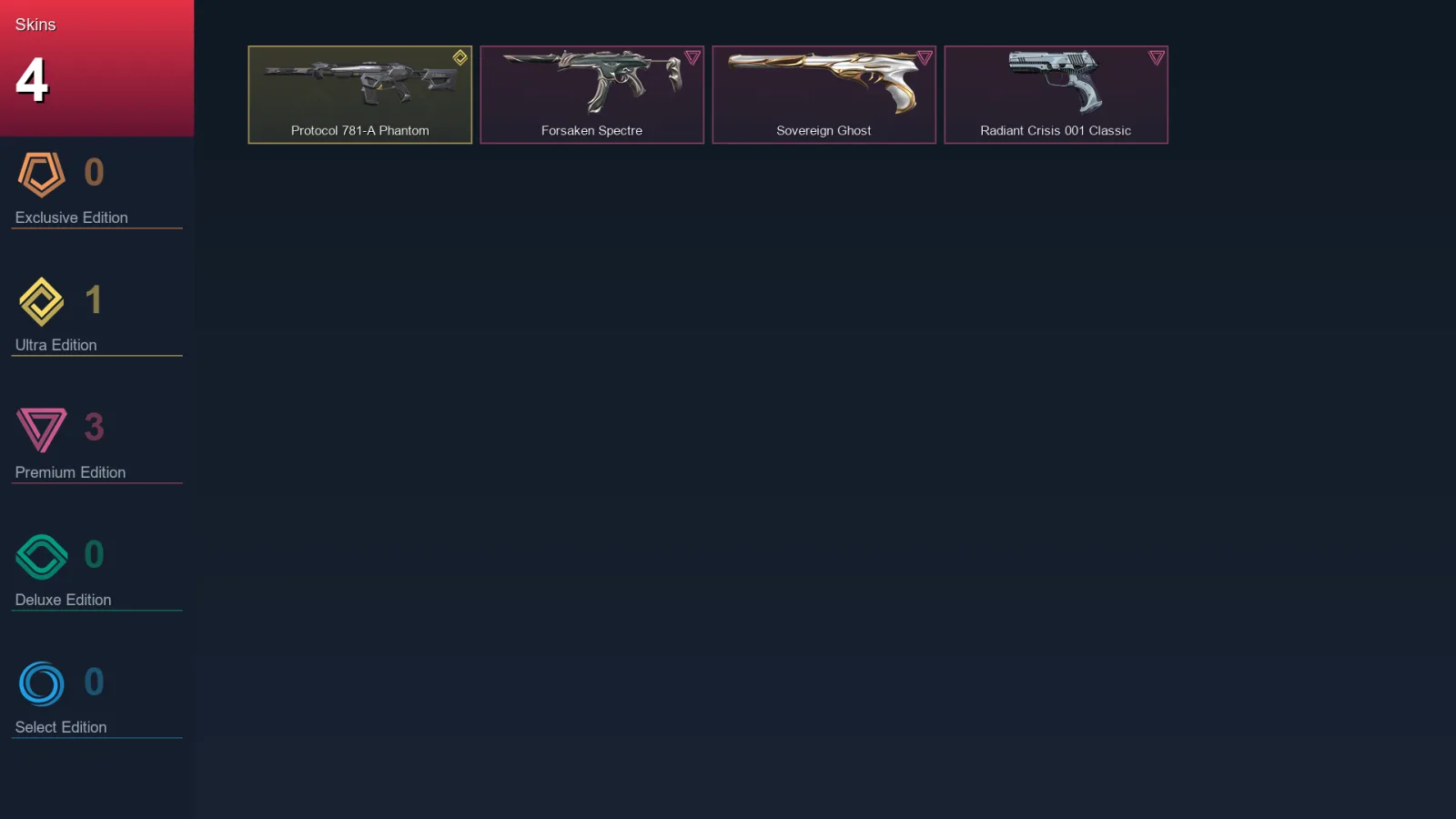 AP | Lv48 | Unranked | 4 Skin | 14 Agent | 15 Buddy