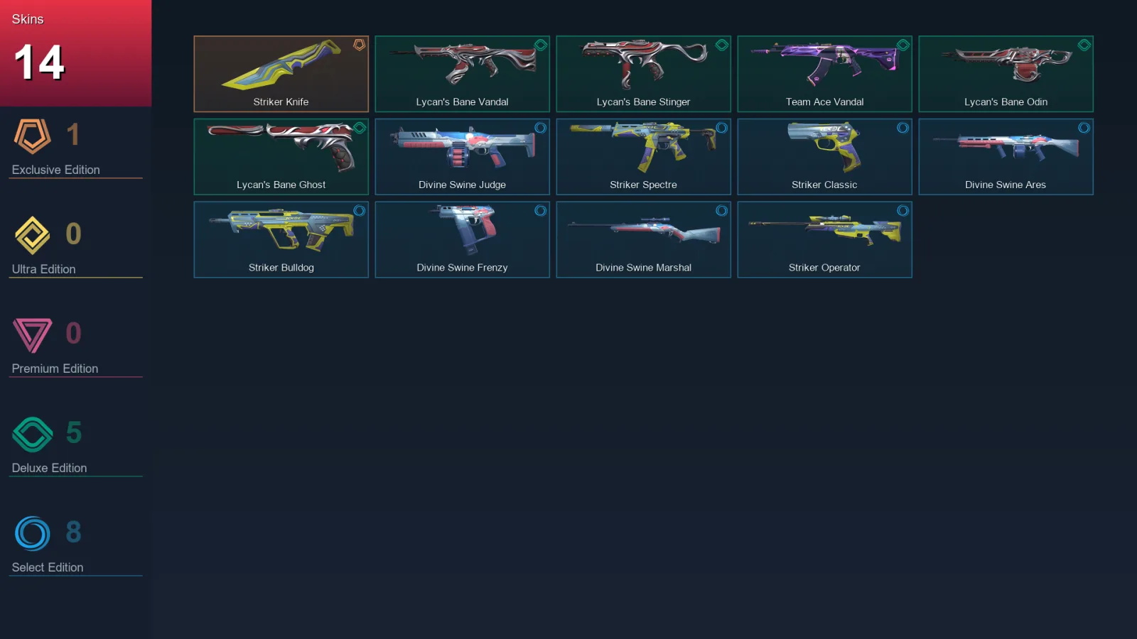 AP | Lv29 | Unranked | 14 Skin | 11 Agent | 13 Buddy &mdash; Valorant account with Marshal skin
