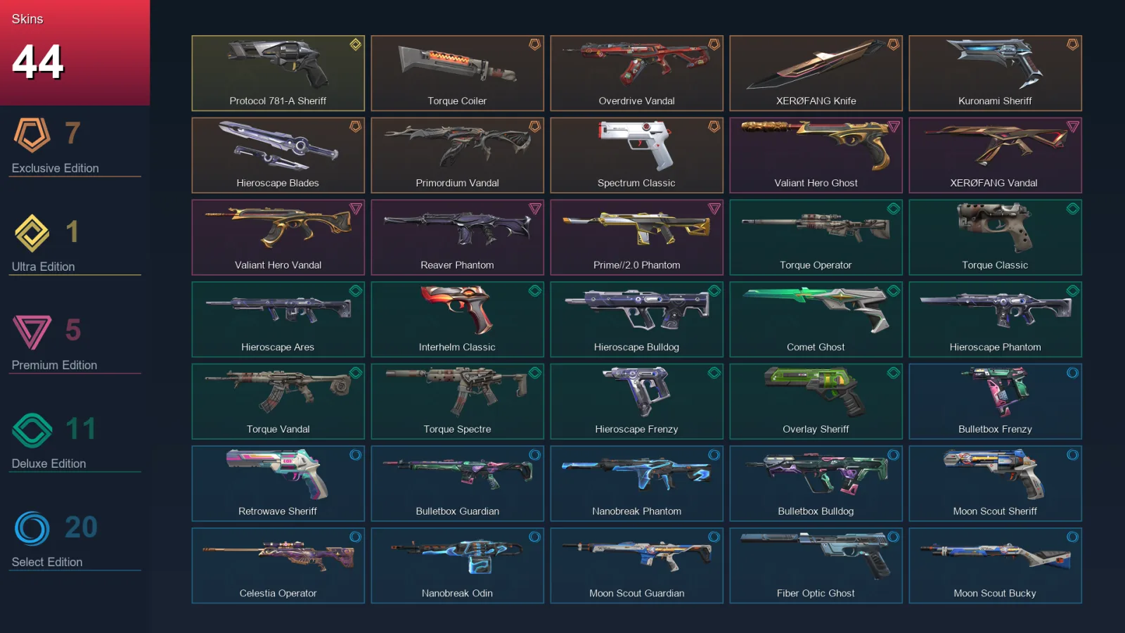 EU | Lv166 | Unranked | 44 Skin | 28 Agent | 63 Buddy — Valorant account