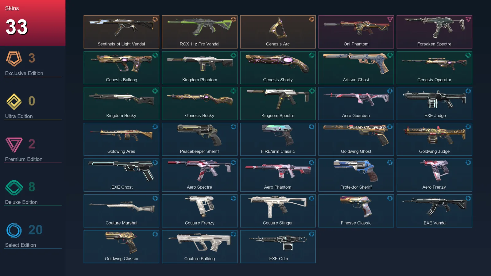 AP | Lv110 | Unranked | 33 Skin | 19 Agent | 50 Buddy — Valorant account