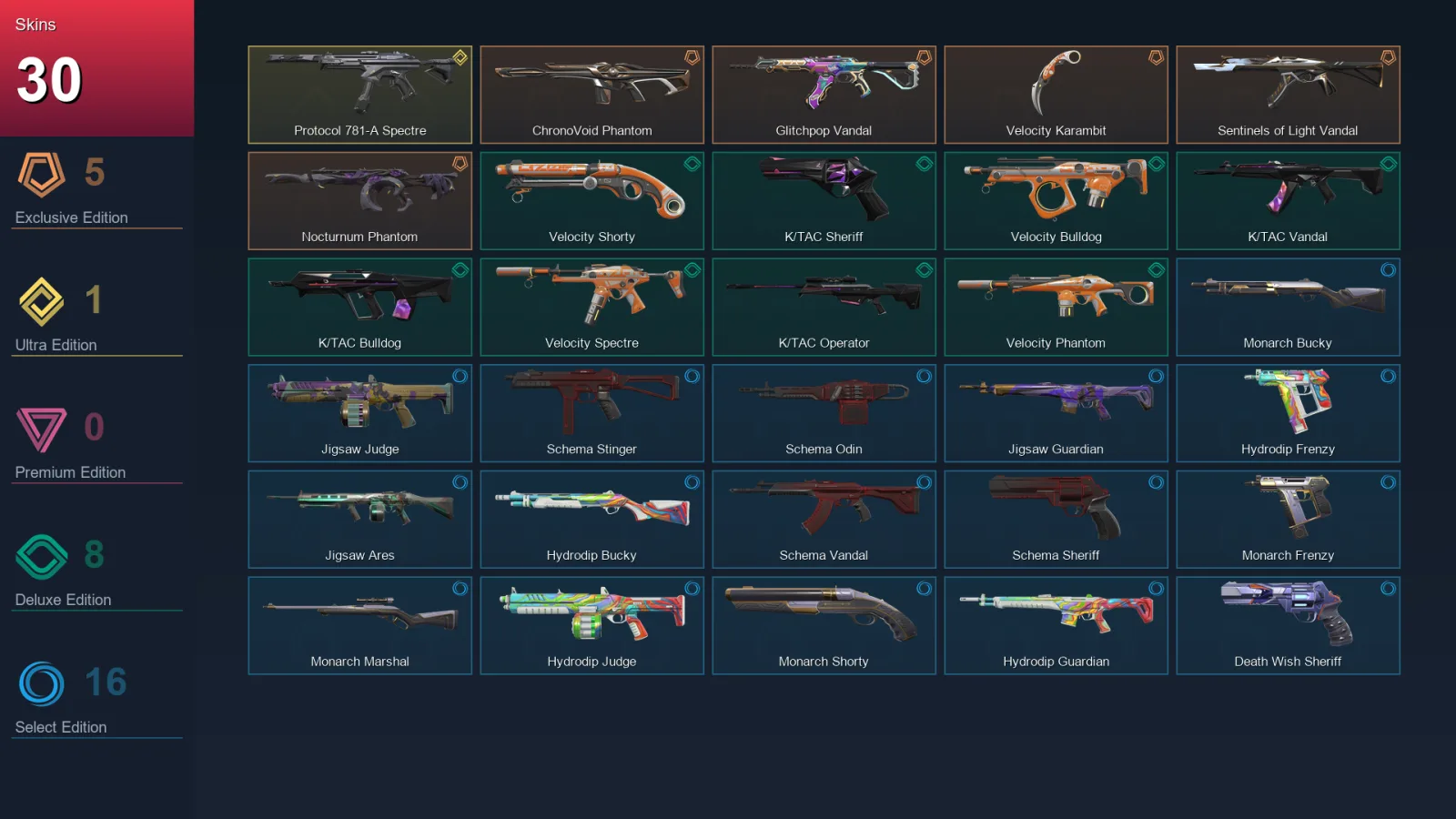 AP | Lv95 | Unranked | 30 Skin | 20 Agent | 44 Buddy — Valorant account