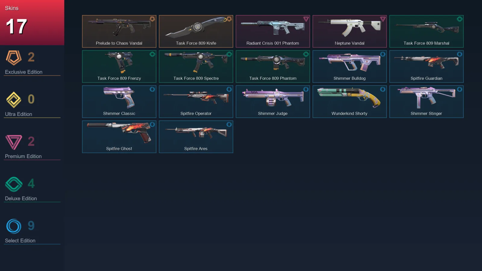 AP | Lv55 | Unranked | 17 Skin | 11 Agent | 23 Buddy