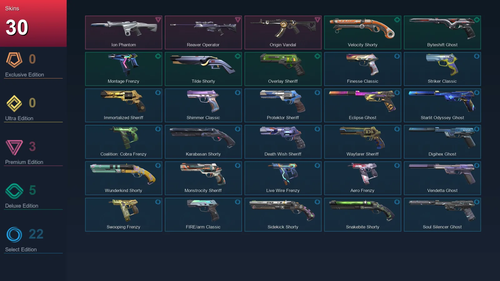 AP | Lv327 | Unranked | 30 Skin | 29 Agent | 97 Buddy