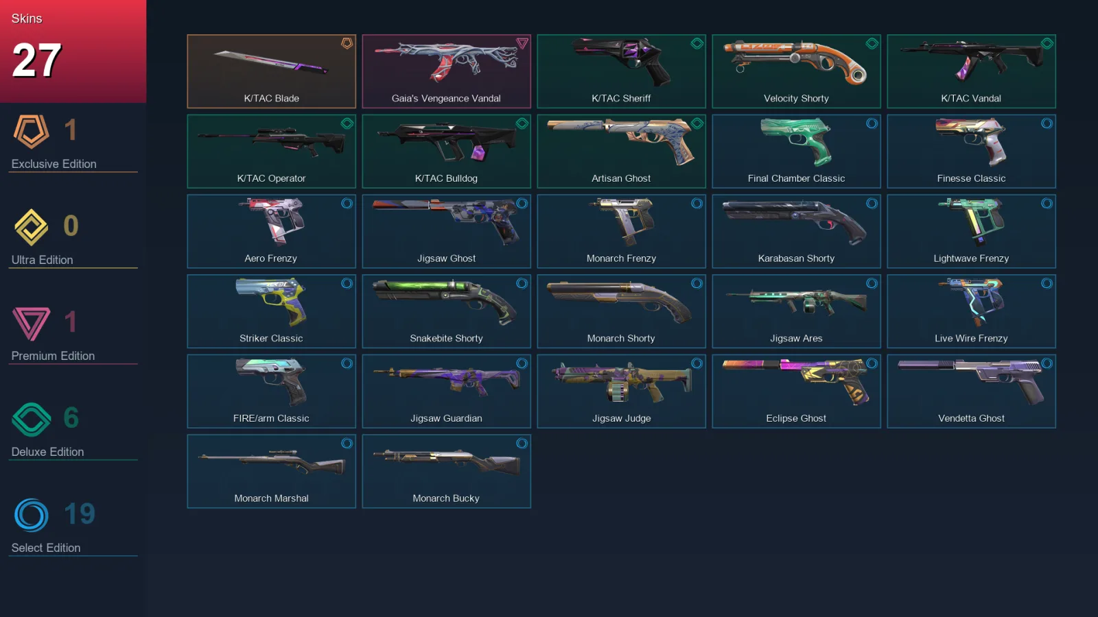 AP | Lv182 | Unranked | 27 Skin | 23 Agent | 63 Buddy