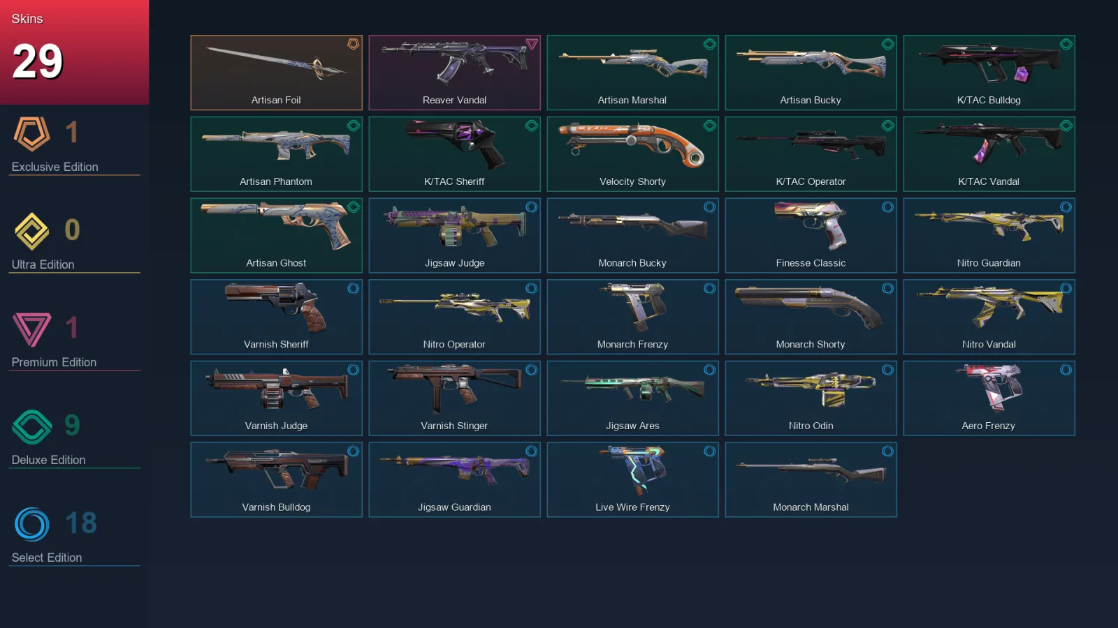 AP | Lv98 | Unranked | 29 Skin | 19 Agent | 50 Buddy