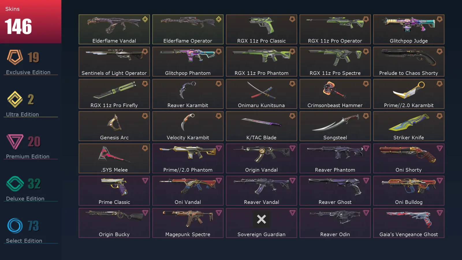 [Valorant] | EU | Level 196 | Platinum 2 | 28 Agents | 146 Skins — Valorant account