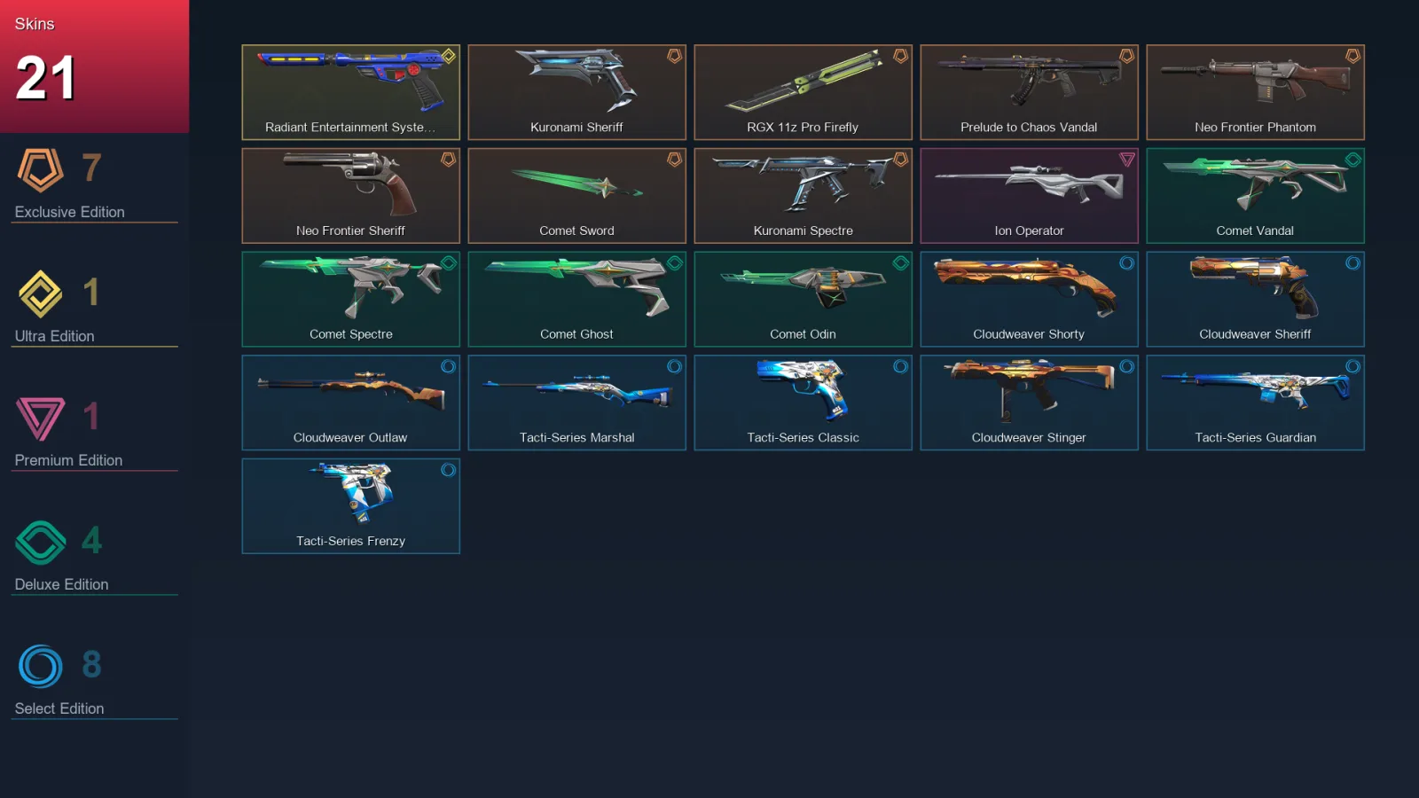 EU | Lv54 | Unranked | 21 Skin | 18 Agent | 29 Buddy