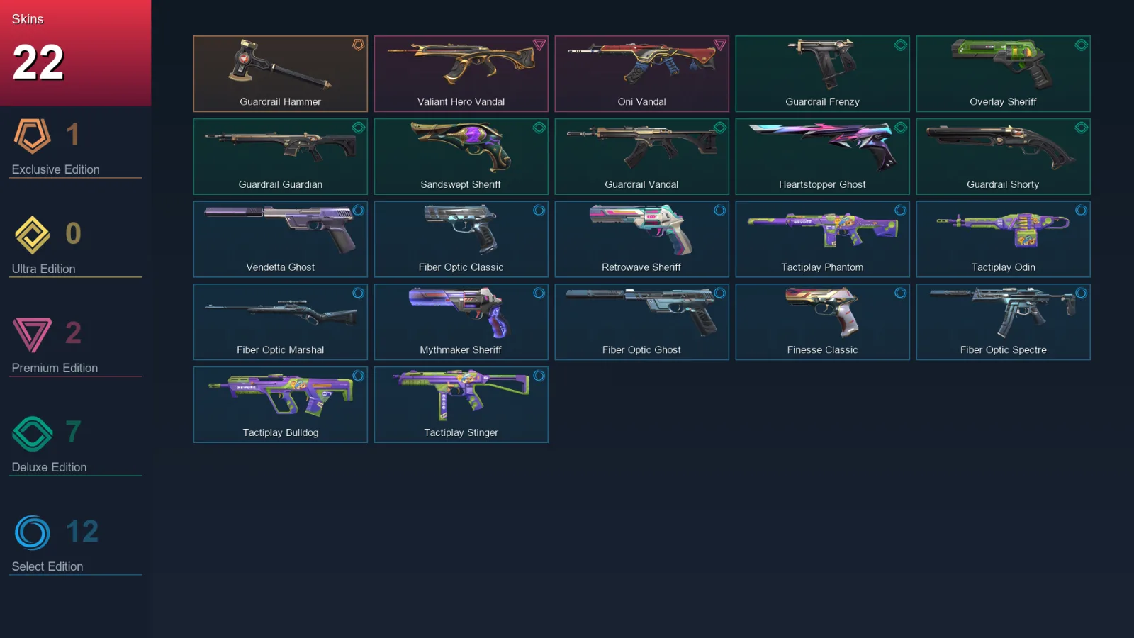 AP | Lv193 | Unranked | 22 Skin | 28 Agent | 64 Buddy — Valorant account