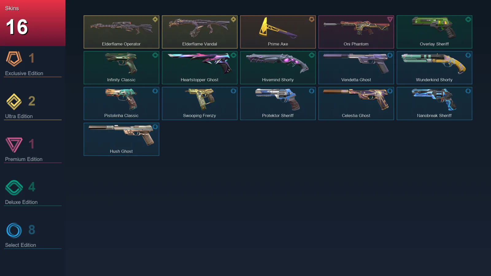 AP | Lv154 | Unranked | 16 Skin | 28 Agent | 64 Buddy