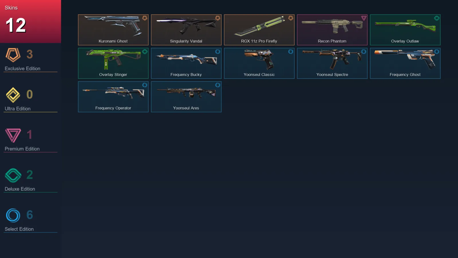 EU | Lv37 | Unranked | 12 Skin | 12 Agent | 21 Buddy