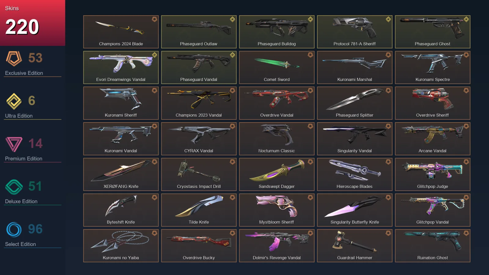 EU | Lv350 | Ascendant II | 220 Skin | 29 Agent | 175 Buddy — Valorant account
