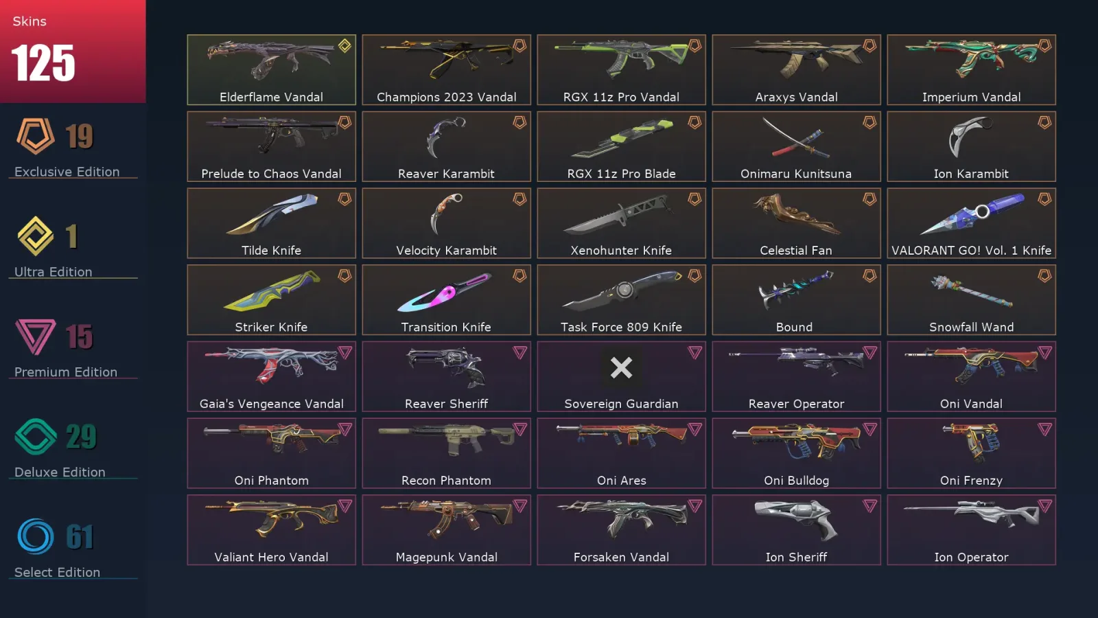 [Valorant] | EU | Level 420 | 29 Agents | 125 Skins — Valorant account