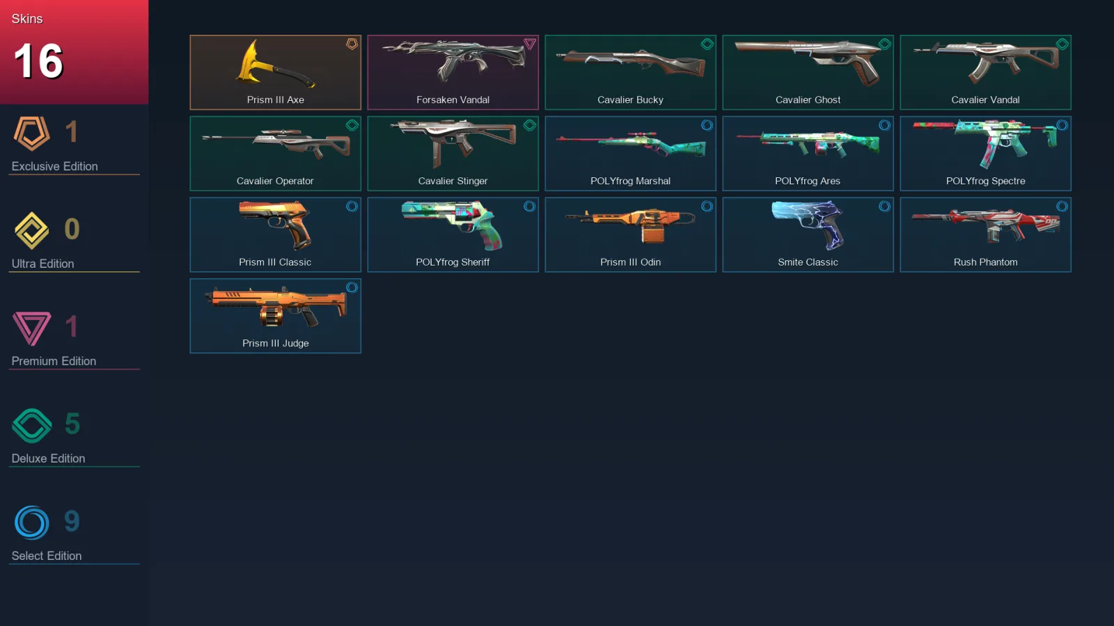 EU | Lv33 | Unranked | 16 Skin | 16 Agent | 32 Buddy