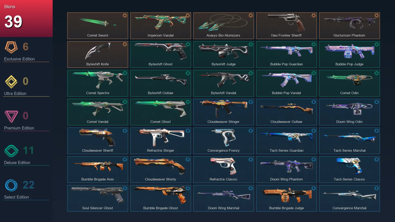 EU | Lv69 | Unranked | 39 Skin | 13 Agent | 40 Buddy — Valorant account