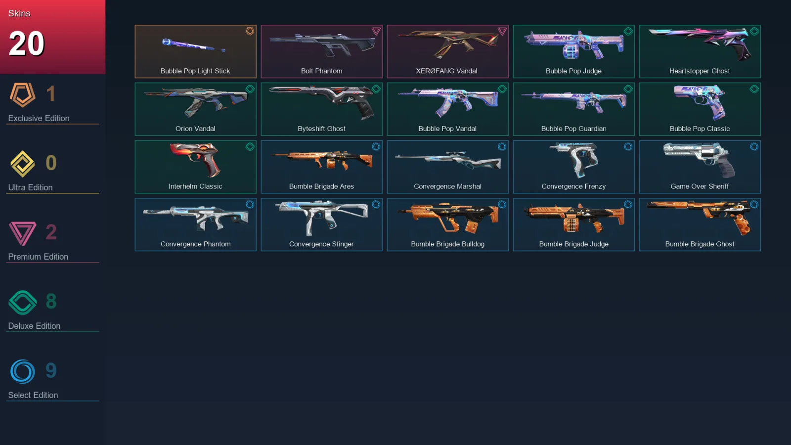AP | Lv105 | Unranked | 20 Skin | 29 Agent | 43 Buddy — Valorant account