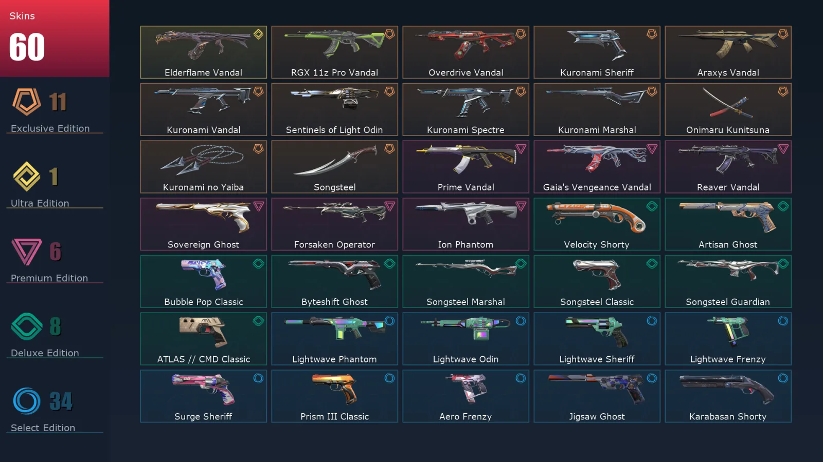 [Valorant] | EU | Level 372 | Silver 3 | 29 Agents | 60 Skins — Valorant account