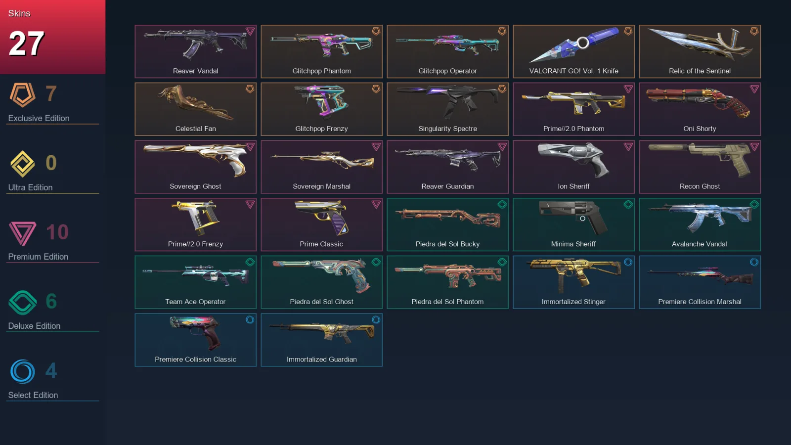NA | Lv52 | Unranked | 27 Skin | 16 Agent | 23 Buddy — Recon Ghost