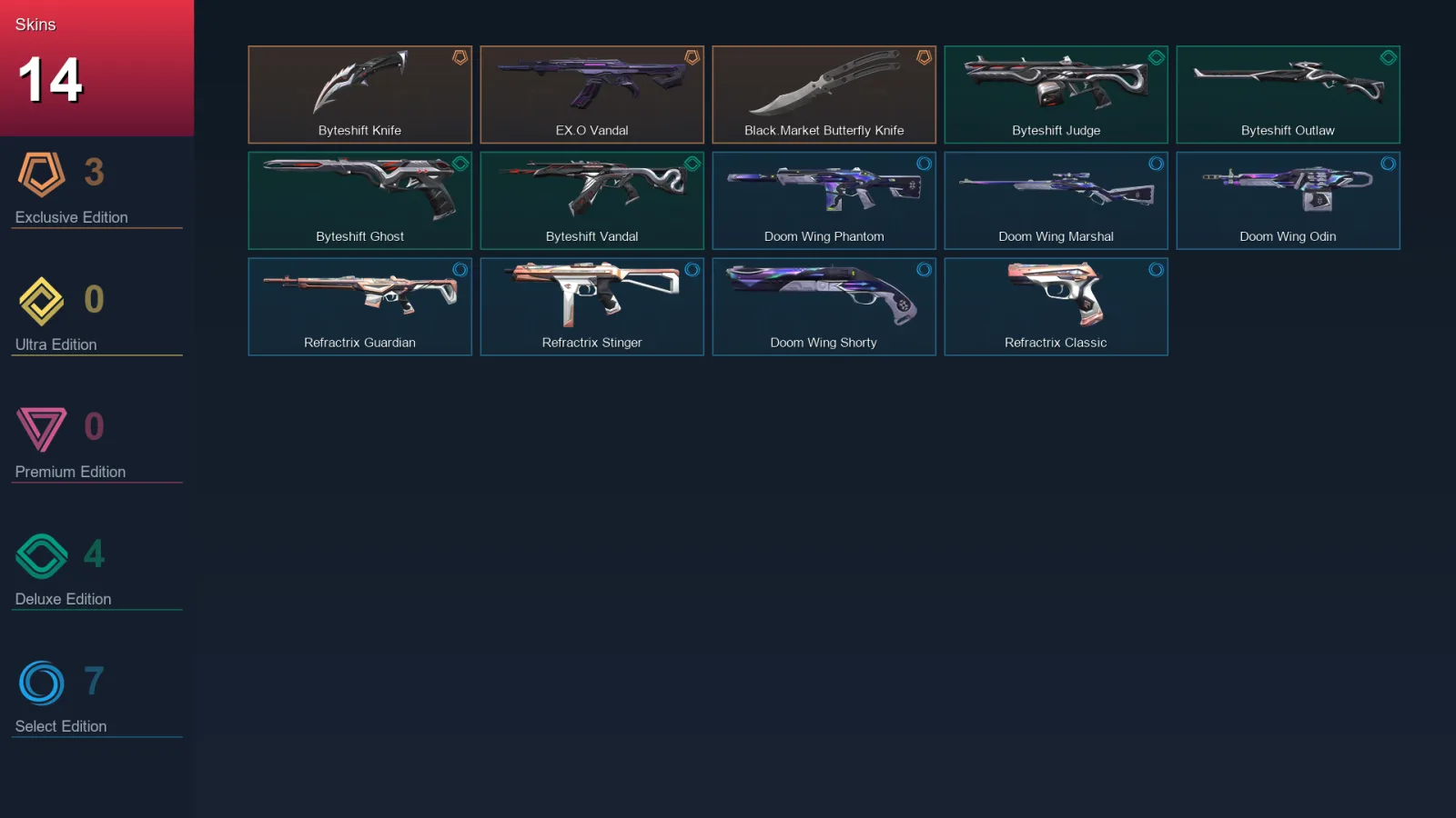 LA | Lv36 | Unranked | 14 Skin | 13 Agent | 21 Buddy