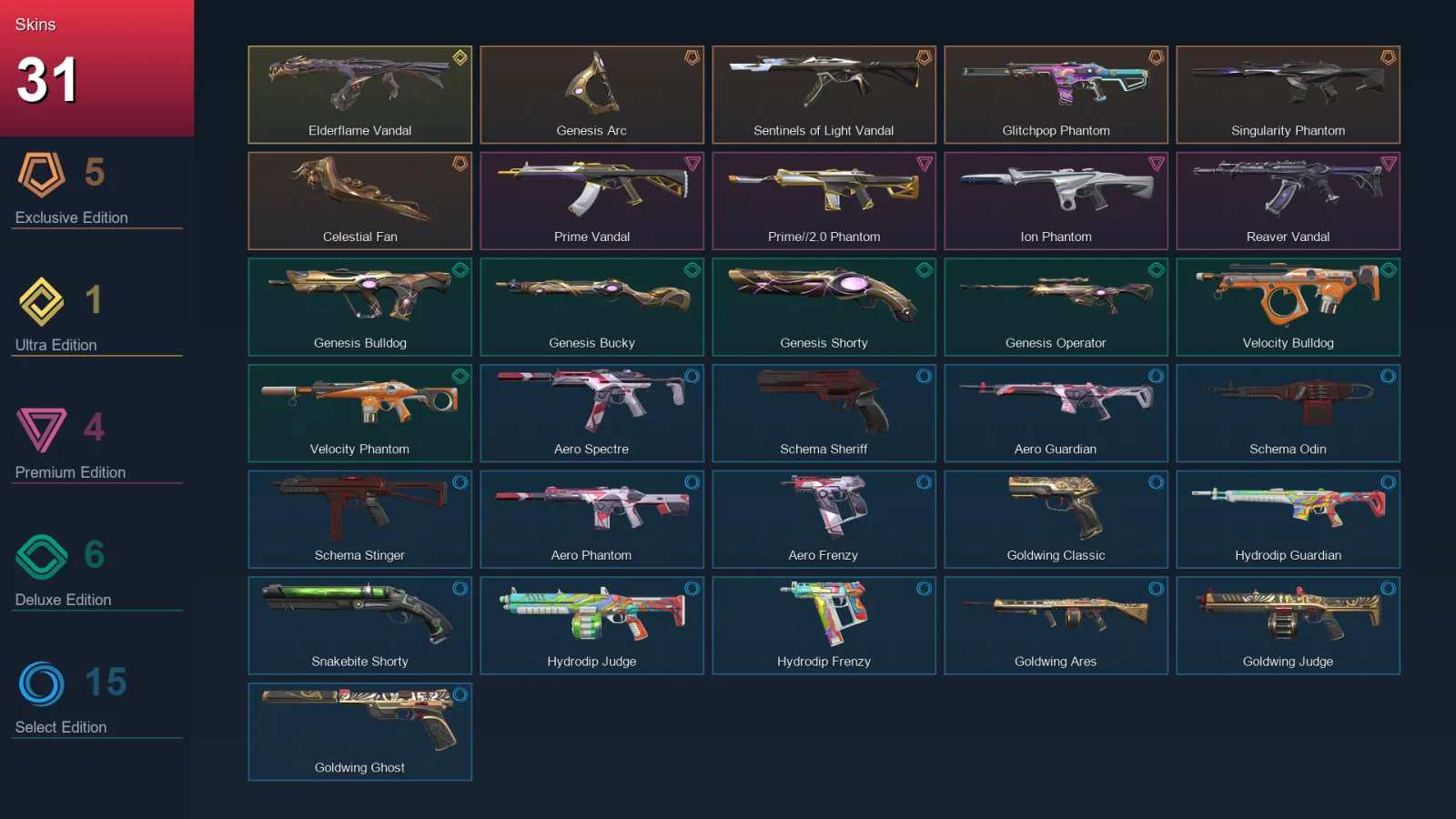 AP | Lv39 | Unranked | 31 Skin | 9 Agent | 23 Buddy