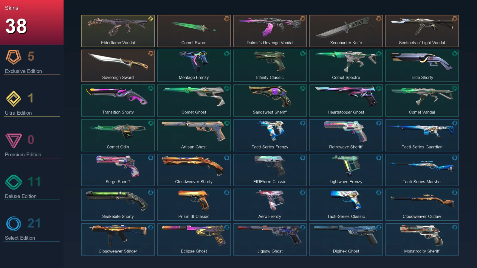EU | Lv299 | Unranked | 38 Skin | 27 Agent | 129 Buddy