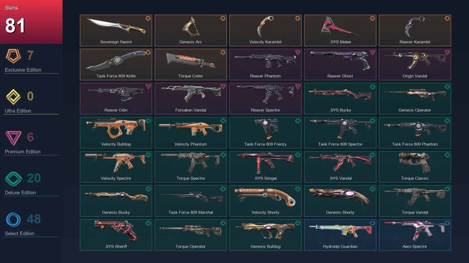 EU | Lv173 | Unranked | 81 Skin | 26 Agent | 96 Buddy — Valorant account