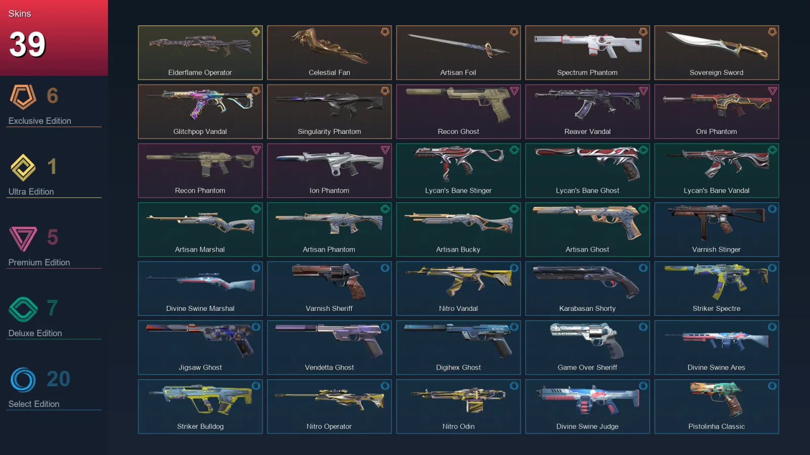 AP | Lv137 | Unranked | 39 Skin | 21 Agent | 64 Buddy