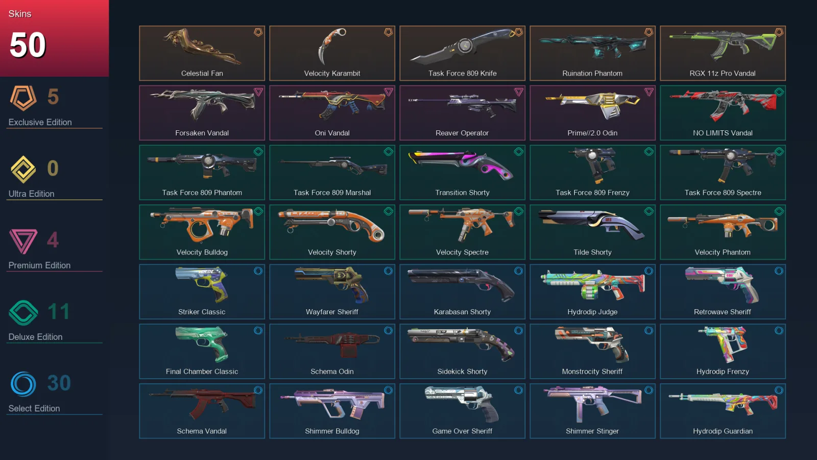 EU | Lv281 | Unranked | 50 Skin | 26 Agent | 106 Buddy