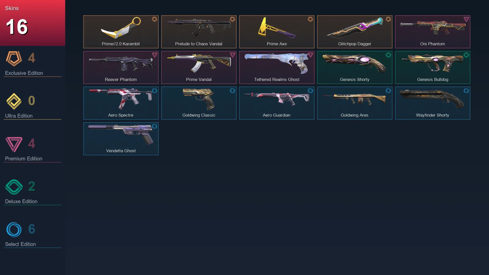 NA | Lv68 | Unranked | 16 Skin | 21 Agent | 40 Buddy