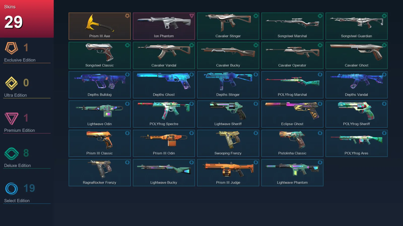 AP | Lv84 | Unranked | 29 Skin | 17 Agent | 44 Buddy