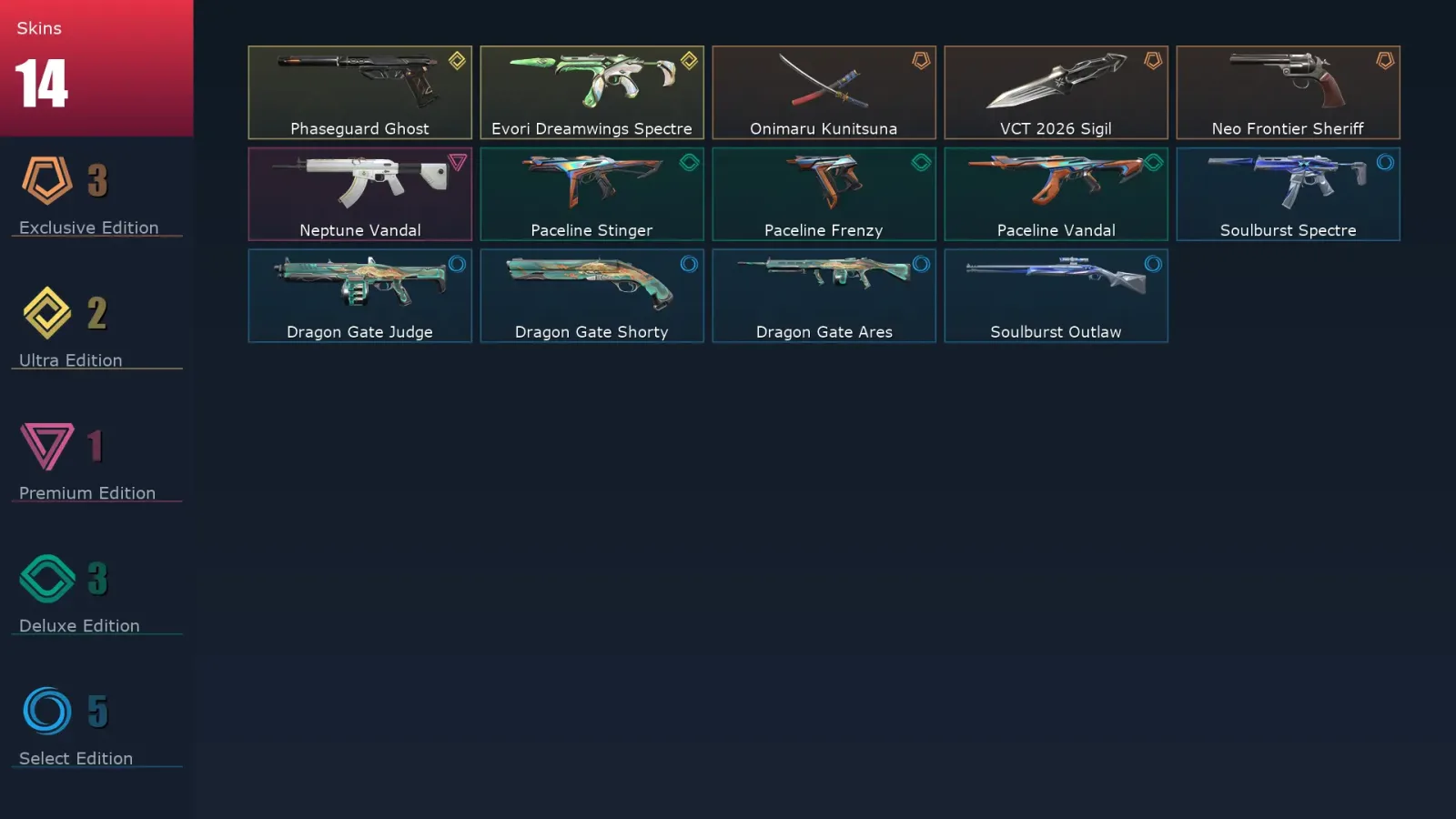 [Valorant] | EU | Level 20 | 9 Agents | 14 Skins