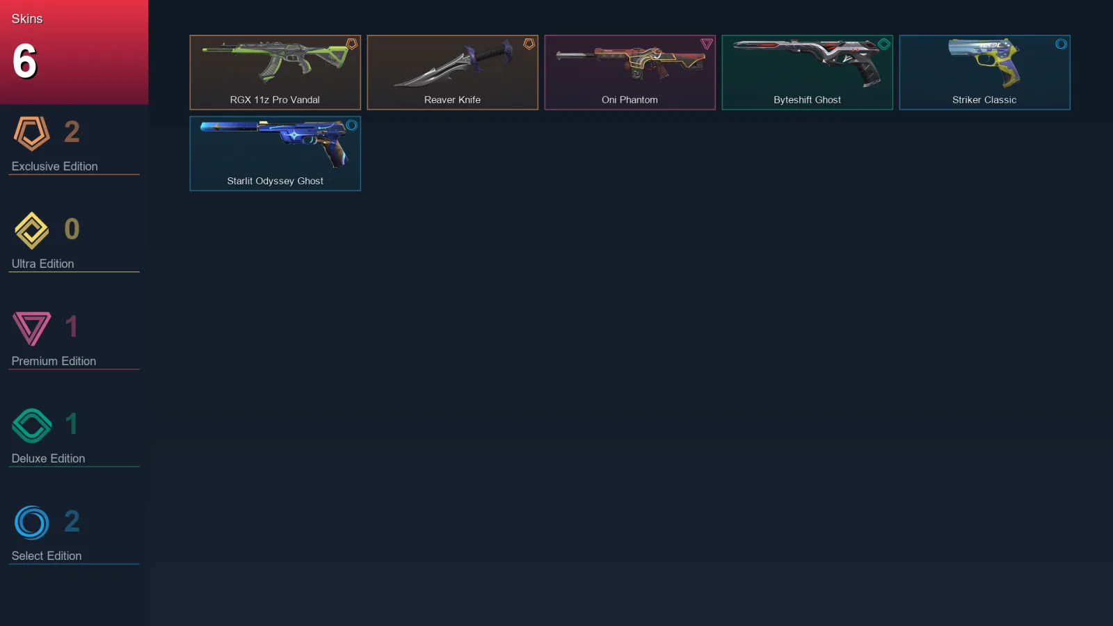 AP | Lv135 | Unranked | 6 Skin | 28 Agent | 61 Buddy